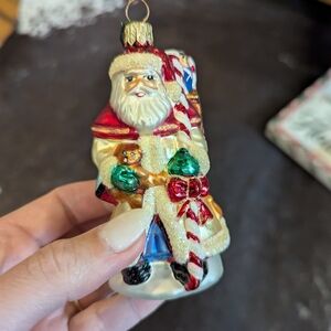 Christopher Radko Petite Vintage Pearl Santa